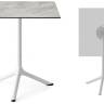 Стол ламинированный обеденный складной Tripe Folding белый, каменный 600х600х740 мм