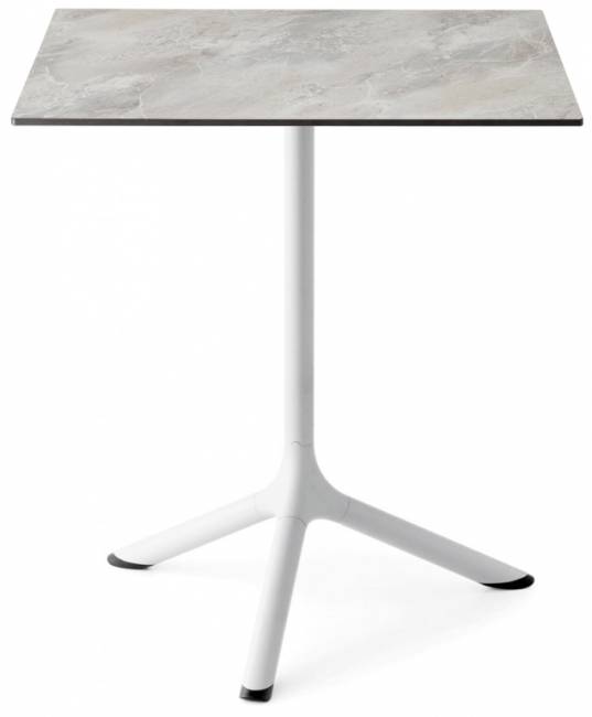 Стол ламинированный обеденный складной Tripe Folding белый, каменный 600х600х740 мм