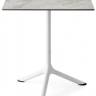 Стол ламинированный обеденный складной Tripe Folding белый, каменный 600х600х740 мм