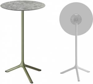 Стол ламинированный барный складной Tripe Folding оливковый, зернистый Ø600х1100 мм