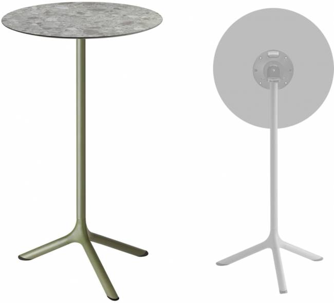 Стол ламинированный барный складной Tripe Folding оливковый, зернистый Ø600х1100 мм Стол ламинированный барный складной Tripe Folding оливковый, зернистый Ø600х1100 мм