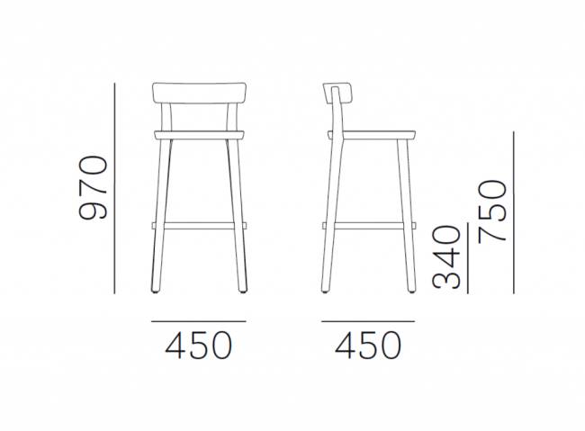 Стул деревянный барный Folk 450х450х970 мм Стул деревянный барный Folk 450х450х970 мм