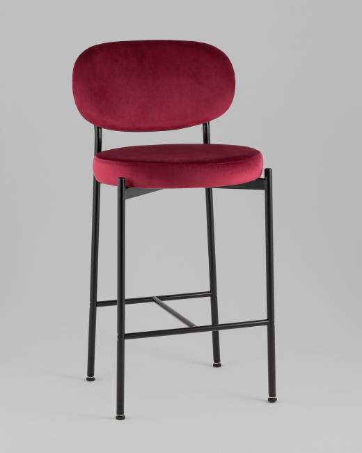 Стул полубарный Бриф VD велюр винный