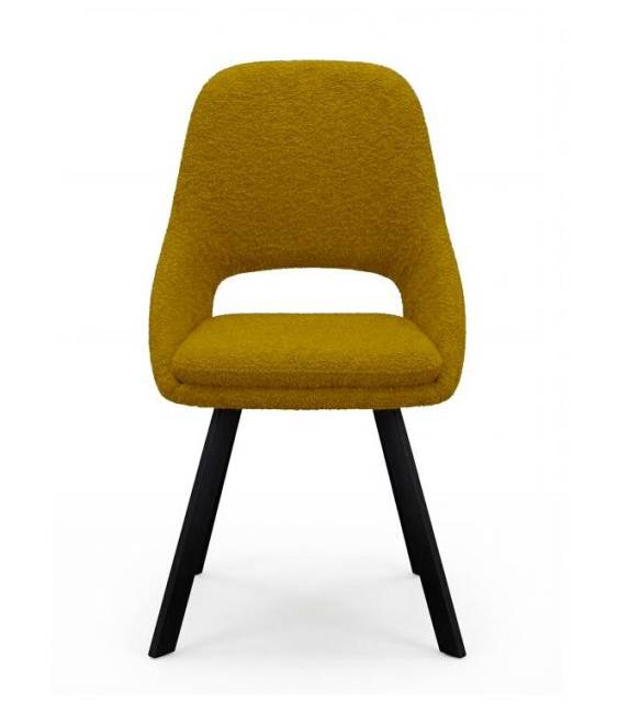 Стул DikLine 247 поворотный, BL08 горчица, ножки черные