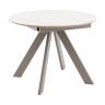 Стол круглый Миндель D100 столешница керамика белый глянец, основание металл латте