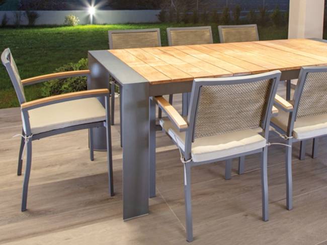 Стол деревянный раздвижной Top антрацит, натуральный 2220-2920х1000х750 мм