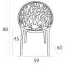 Кресло прозрачное Crystal янтарный 590х600х800 мм