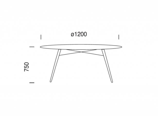 Стол ламинированный Wox натуральный Ø1200х750 мм