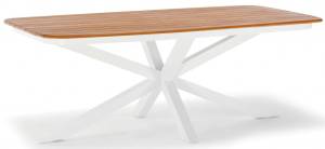 Стол деревянный обеденный Cross белый, натуральный 2000х1000х750 мм