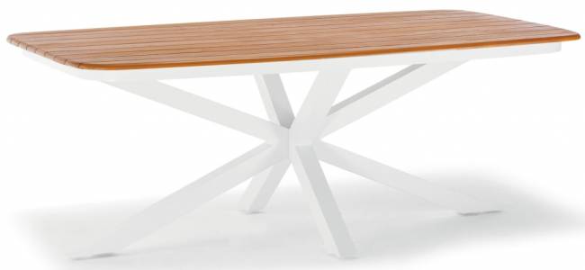 Стол деревянный обеденный Cross белый, натуральный 2000х1000х750 мм