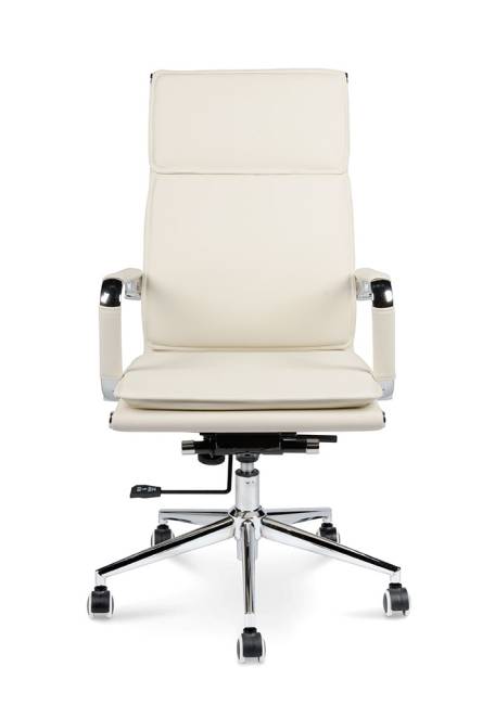 Кресло офисное / Харман только Москва / УЦЕНКА  (ivory) хром / слоновая кость экокожа