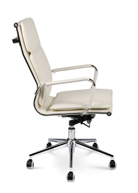Кресло офисное / Харман только Москва / УЦЕНКА  (ivory) хром / слоновая кость экокожа