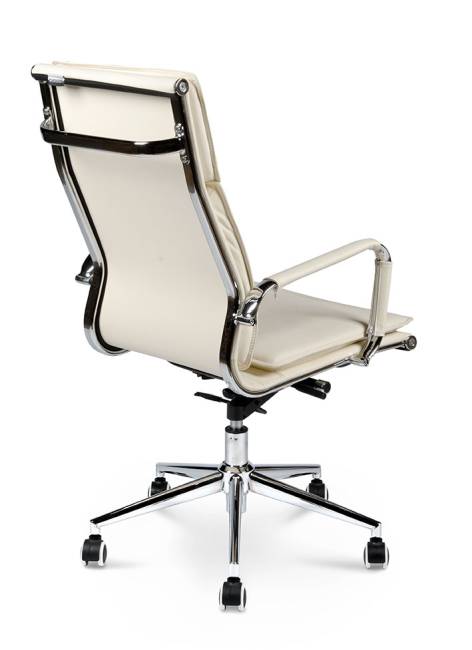 Кресло офисное / Харман только Москва / УЦЕНКА  (ivory) хром / слоновая кость экокожа