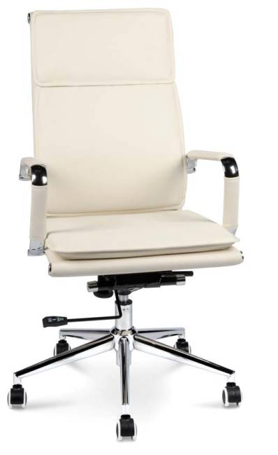 Кресло офисное / Харман только Москва / УЦЕНКА  (ivory) хром / слоновая кость экокожа