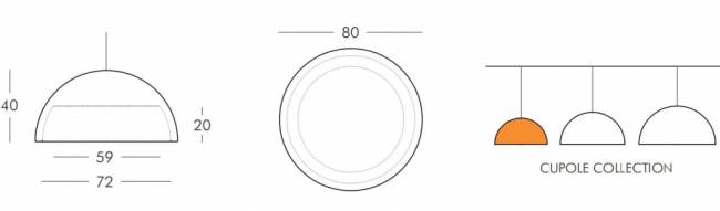 Светильник пластиковый подвесной Cupole Standard Ø800х400 мм Светильник пластиковый подвесной Cupole Standard Ø800х400 мм
