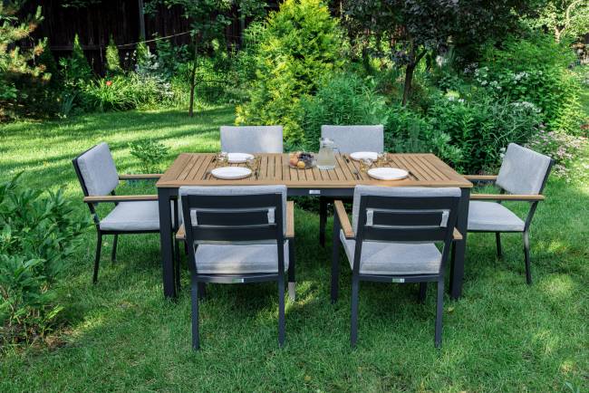 Обеденный комплект OSCAR со столешницей из тика