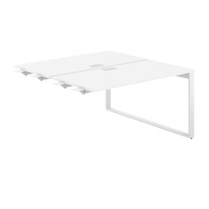 AG.156.WH.L.72.WH  / Рабочая станция комбо 1600х1438х750  / профиль О-образный: 70х20 белый; лючок: серебро; столешница: белый