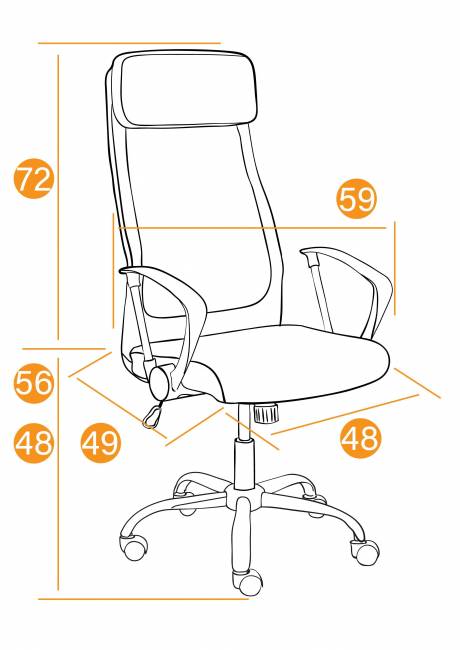 Кресло PROFIT ткань, черный/черный  (Комплект из 1 шт.) черный/черный ткань