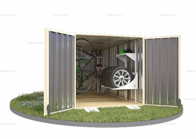 Хозблок SKOGGY секционный с плоской крышей 4 х 2 м, слоновая кость