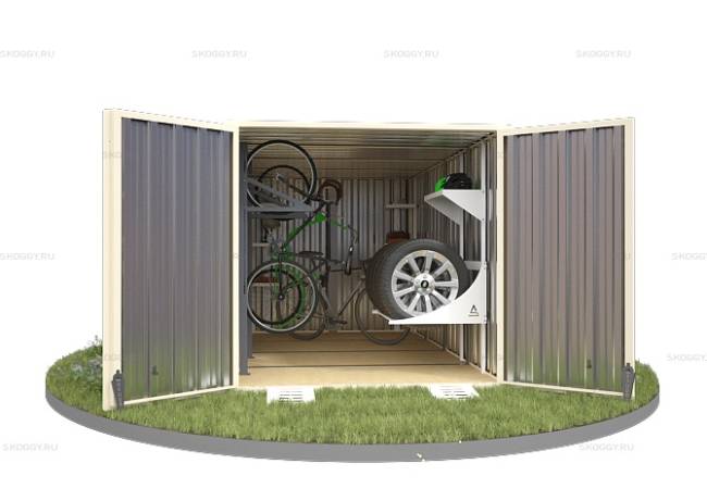 Хозблок SKOGGY секционный с плоской крышей 4 х 2 м, слоновая кость