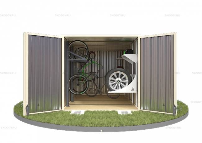 Хозблок SKOGGY секционный с плоской крышей 4 х 2 м, слоновая кость