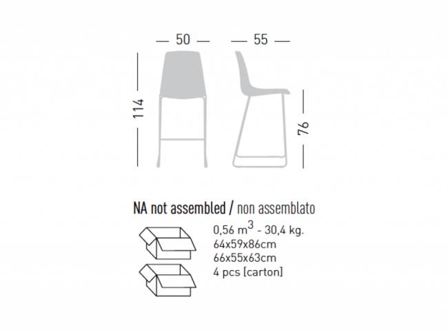 Стул барный с обивкой Alhambra ST 76 500х500х1140 мм Стул барный с обивкой Alhambra ST 76 500х500х1140 мм