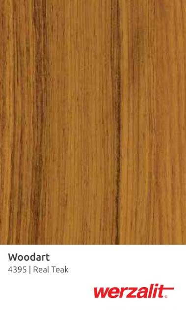 Столешница прямоугольная Werzalit Woodart настоящий тик 600х800х8 мм