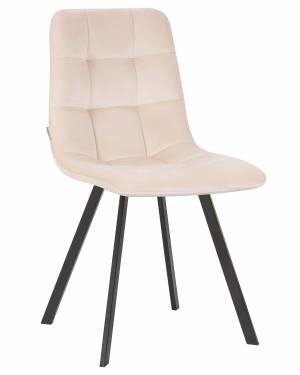 Стул обеденный DOBRIN ALEX SQUARE, черные матовые ножки, кремовый велюр (V108-113)