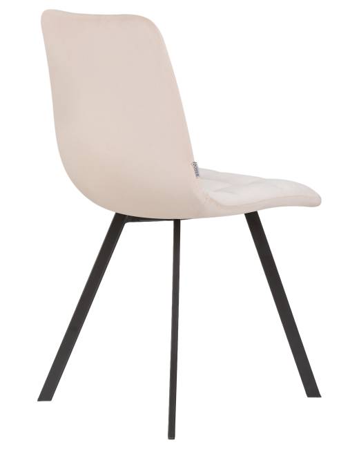Стул обеденный DOBRIN ALEX SQUARE, черные матовые ножки, кремовый велюр (V108-113)