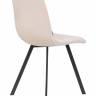 Стул обеденный DOBRIN ALEX SQUARE, черные матовые ножки, кремовый велюр (V108-113)