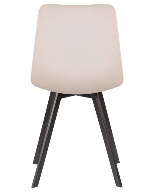 Стул обеденный DOBRIN ALEX SQUARE, черные матовые ножки, кремовый велюр (V108-113)