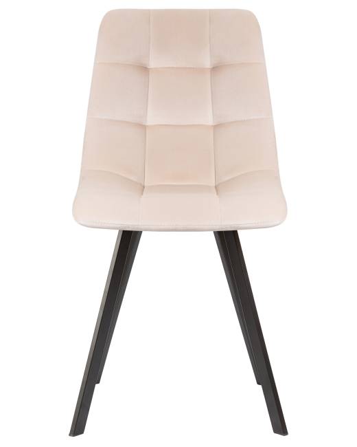 Стул обеденный DOBRIN ALEX SQUARE, черные матовые ножки, кремовый велюр (V108-113)