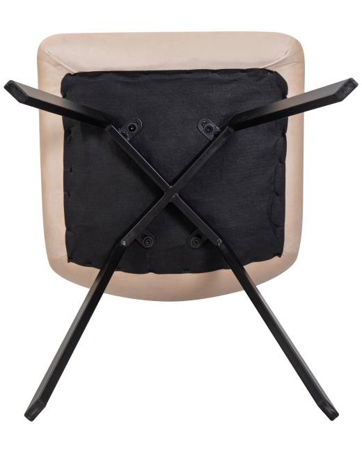 Стул обеденный DOBRIN ALEX SQUARE, черные матовые ножки, кремовый велюр (V108-113)