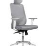 Кресло офисное / Бэст вайт / Best white / белый пластик / серая сетка / серая ткань /база хром
