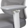 Кресло офисное / Бэст вайт / Best white / белый пластик / серая сетка / серая ткань /база хром
