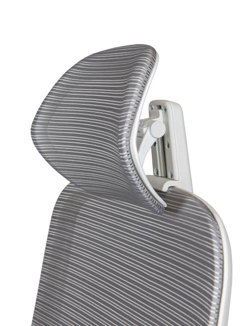 Кресло офисное / Бэст вайт / Best white / белый пластик / серая сетка / серая ткань /база хром