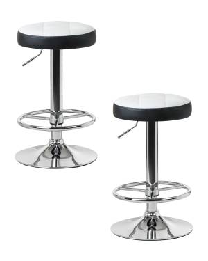 Набор 2 шт Табурет барный DOBRIN BRUNO, бело-чёрный
