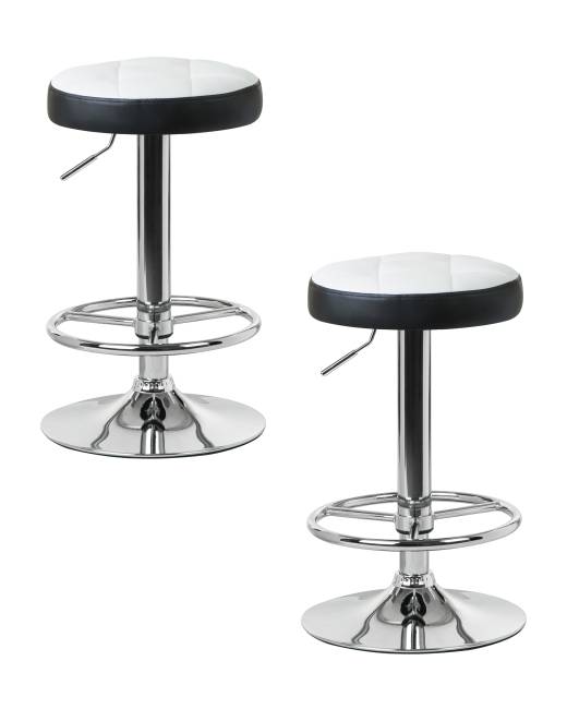 Набор 2 шт Табурет барный DOBRIN BRUNO, бело-чёрный