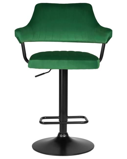 Стул барный DOBRIN CHARLY BLACK, зеленый велюр (MJ9-88)