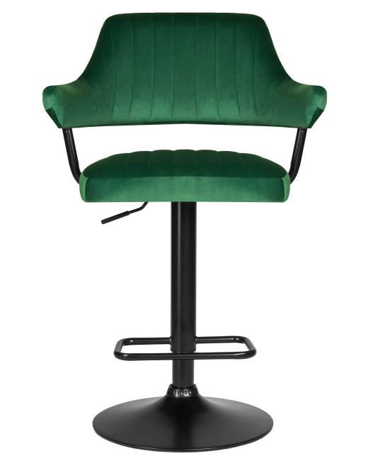 Стул барный DOBRIN CHARLY BLACK, зеленый велюр (MJ9-88)
