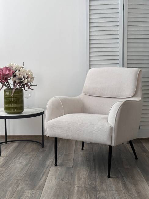 Кресло MAGDA Cato-01 белый, ткань / черный каркас, ®DISAUR