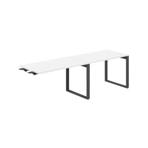 AG.194.WH.V.72.AN / Рабочая станция комбо s-b-s 2400х700х750 / профиль О-образный: 70х20 антрацит; столешница с вырезом; столешница: белый