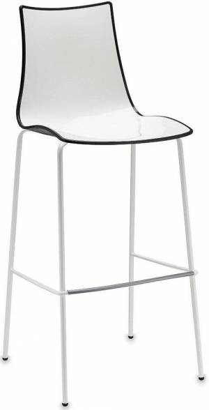 Стул барный пластиковый Zebra Bicolore белый, антрацит 510х530х1160 мм