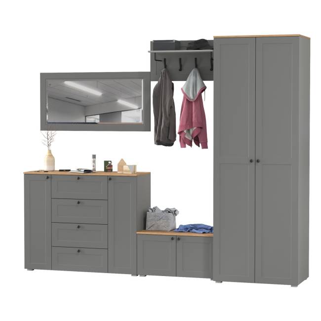 Остин прихожая № 53 цвет серый графит/дуб крафт золотой