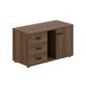 WN.203.DM.L / Тумба опорная (мобильная) с 3-мя ящиками + замок, распашным фасадом и нишей, левая 1004х462х581 / дуб модена
