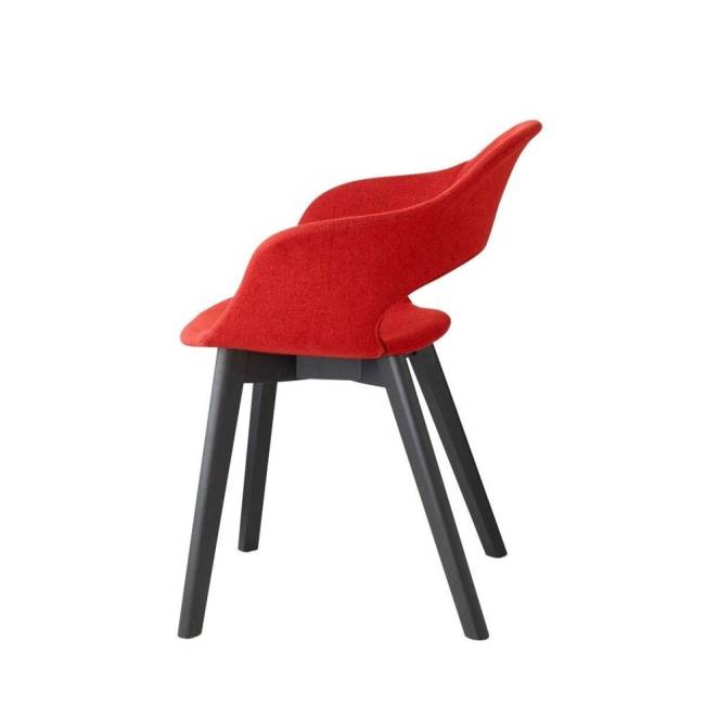 Кресло с обивкой Natural Lady B Pop черный бук, красный 570х600х820 мм Кресло с обивкой Natural Lady B Pop черный бук, красный 570х600х820 мм