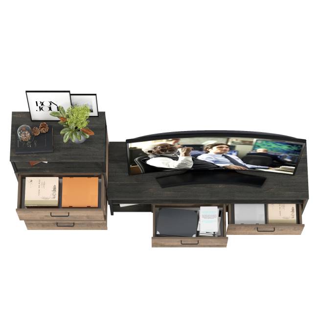 ТВ-тумба и комод с ящиками Трувор цвет дуб гранж песочный/интра