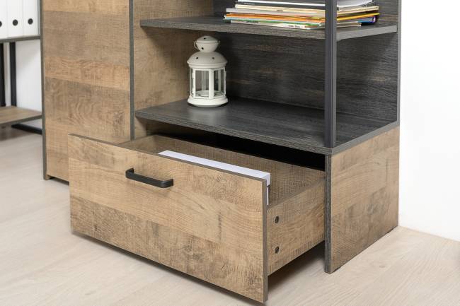 Набор мебели для гостиной в стиле лофт Трувор № 106 есть подсветка цвет дуб гранж песочный/интра