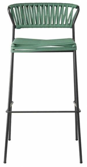 Стул полубарный плетеный Lisa Filo антрацит, ментоловый 500х500х880 мм