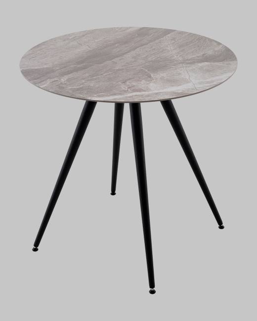 Стол Ники круглый столешница керамика Italian light grey 800